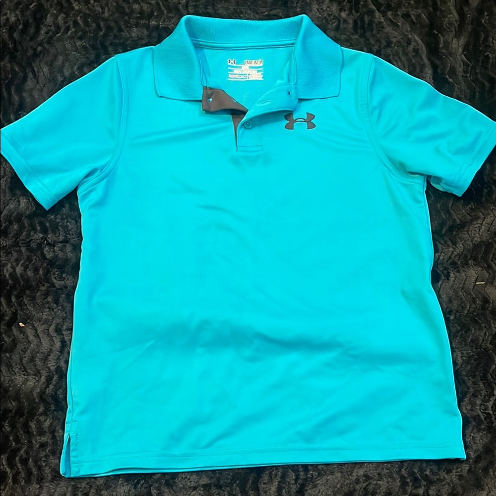 Under Armour Kids' Teal Polo Shirt Boys Medium